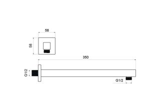 Держатель верхнего душа Aquatek AQ2175MB настенный 350 мм